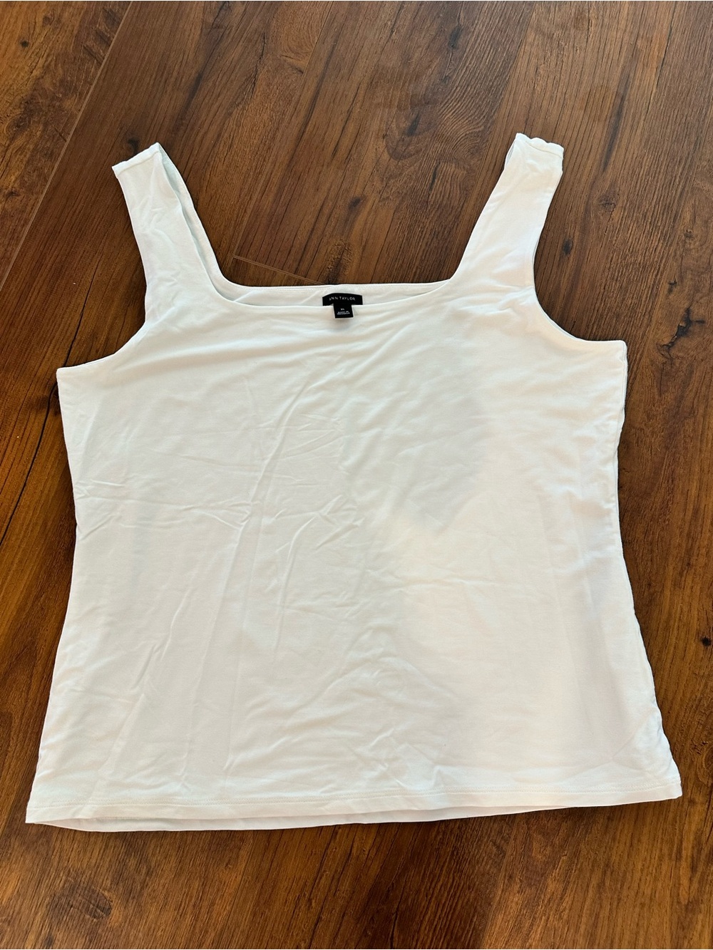 Ann Taylor White Scoop Neck Tank Top